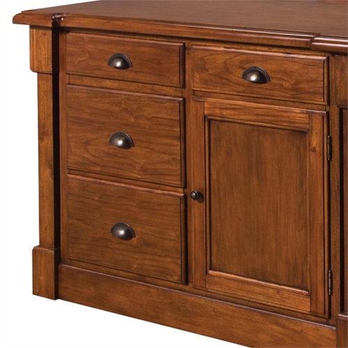Homestyles Aspen Wood Kitchen Island in Brown