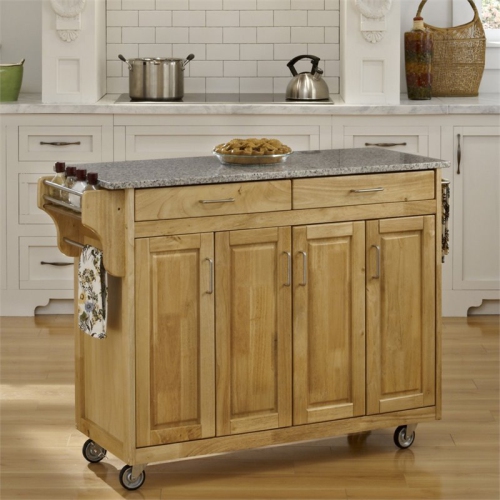 Homestyles Create-a-Cart Wood Rolling Kitchen Cart in Brown