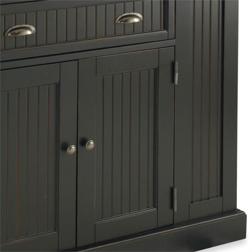 Homestyles Nantucket Wood Kitchen Island in Black