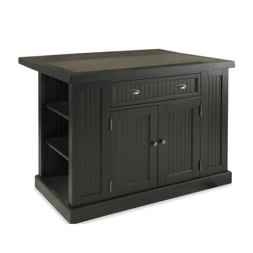 Homestyles Nantucket Wood Kitchen Island in Black