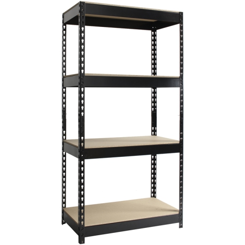 Iron Horse 3800 Riveted Metal Shelving 4-Shelf 16Dx30Wx60H Black