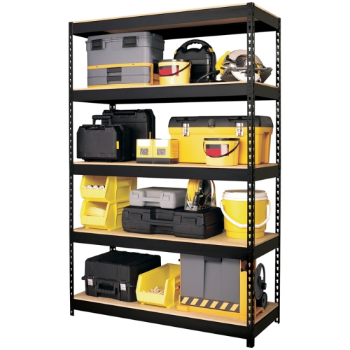 Iron Horse 3800 Riveted Steel Shelving 5-Shelf 18Dx48Wx72H Black
