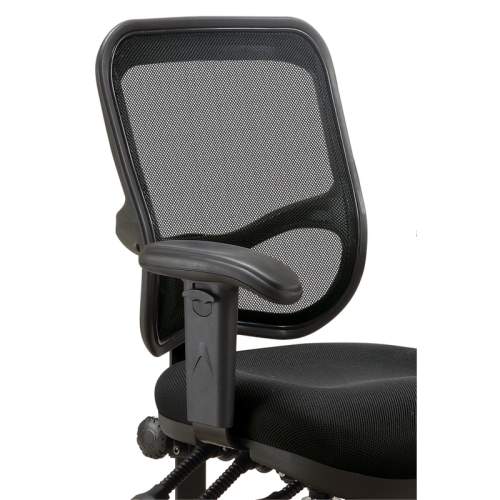 Coaster Rollo Padded Arm Fabric Mesh Office Chair with Casters in Black