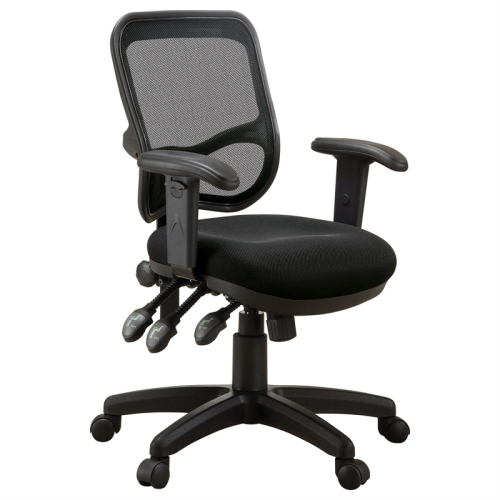 Coaster Rollo Padded Arm Fabric Mesh Office Chair with Casters in Black