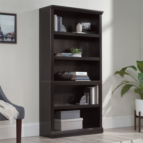 Sauder Select 5 Shelf Bookcase in Estate Black