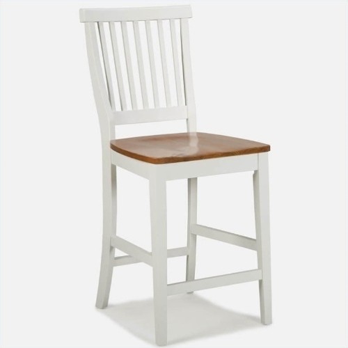 HOME STYLES  Bar Stool Chair - Set Of 1 - White; Oak