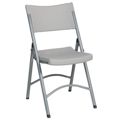 OFFICE STAR  Light Resin Folding Chair In Silver Set Of 4 In Gray