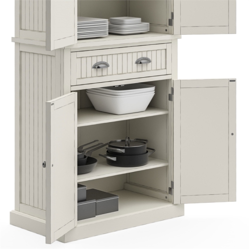 Homestyles Nantucket Wood Pantry in Off White