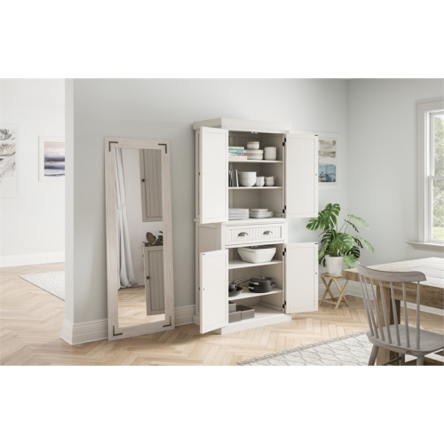 Homestyles Nantucket Wood Pantry in Off White