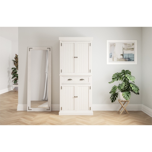 Homestyles Nantucket Wood Pantry in Off White