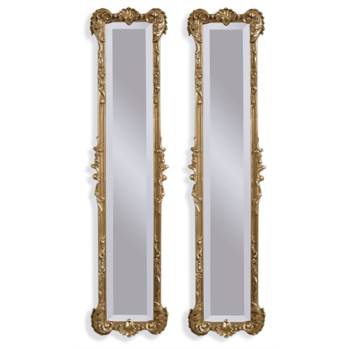 BASSETT MIRROR  Helena 2 Panel Mirrors In Leaf Resin Frame In Gold