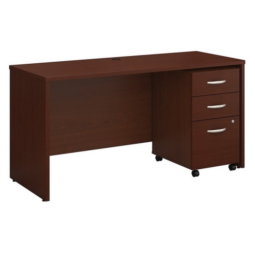 BBF  Series C 60W X 24D Office Desk With Drawers In - Engineered Wood In Mahogany