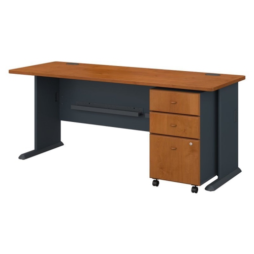 BBF  Series A 72" Desk And File Cabinet In Natural Cherry - Engineered Wood