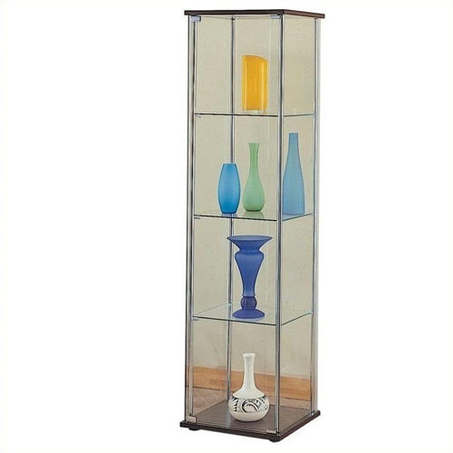 Coaster Glass Curio Cabinet in Cappuccino