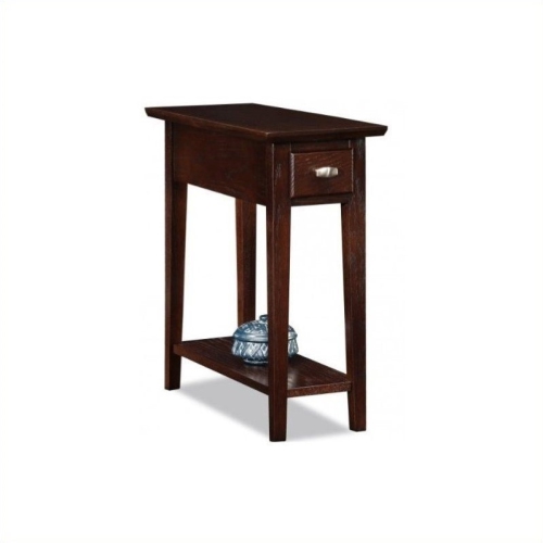 Leick Furniture Wood Chairside-Recliner End Table in a Chocolate Oak Finish