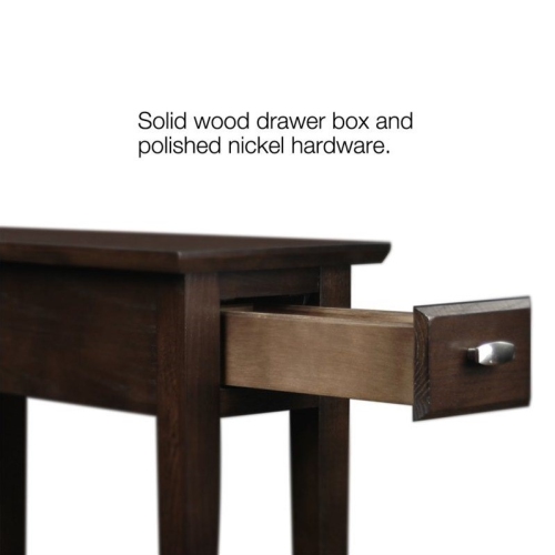 Leick Furniture Wood Chairside-Recliner End Table in a Chocolate Oak Finish