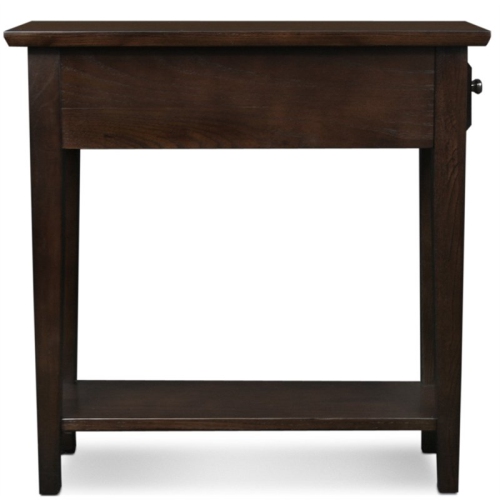 Leick Furniture Wood Chairside-Recliner End Table in a Chocolate Oak Finish