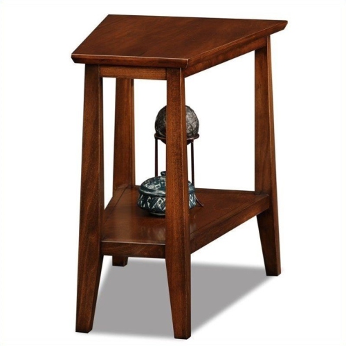 LEICK FURNITURE  Delton Triangle Solid Wood End Table In Sienna Finish In Brown