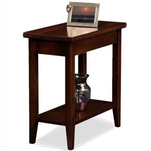 LEICK FURNITURE  Laurent Solid Wood Rectangular End Table In Chocolate Cherry