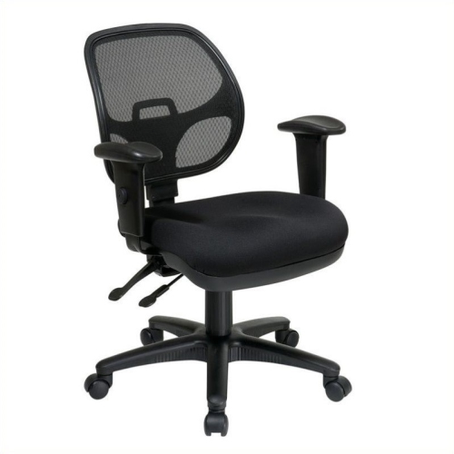 OFFICE STAR  Ergonomic Task Office Chair With Adjustable Arms In Coal In Black 