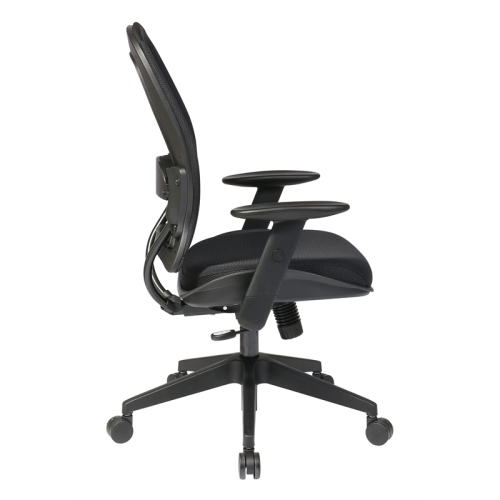 Office Star AirGrid Back and Mesh Fabric Seat Office Chair in Black