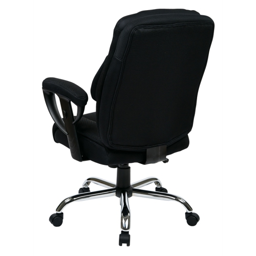 Executive Big Man Office Chair in Black Mesh Fabric