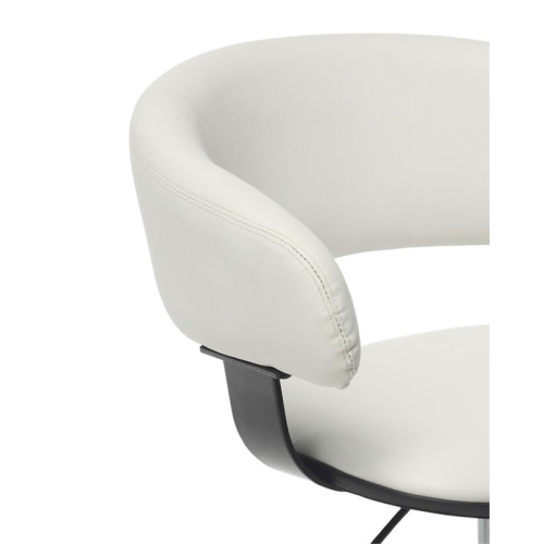 LINON  Jensen Gas Lift Metal Desk Chair In In White