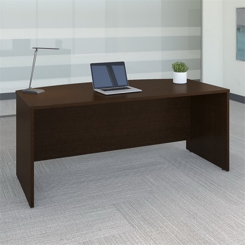 Bush Business Furniture Series C 72" Bow Front Desk Shell Mocha Cherry