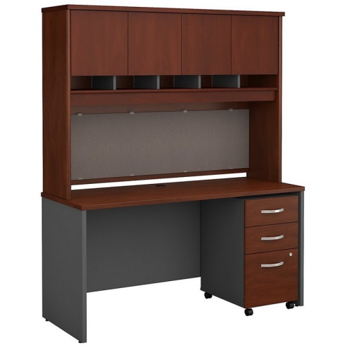 Bush Business Furniture Series C 60" 3 Drawer Credenza with Hutch