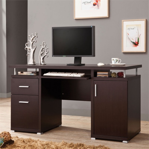 Coaster 2 Drawer Computer Desk in Cappuccino