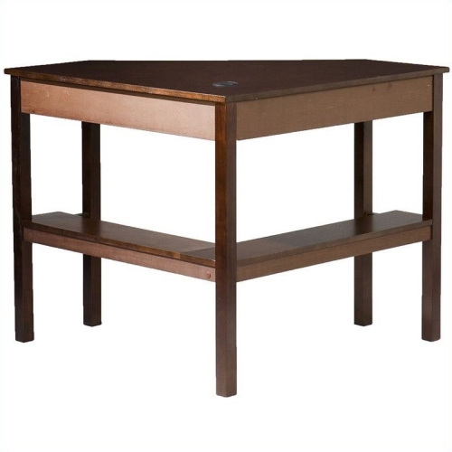 SEI Furniture Alexander Corner Computer Desk in Rich Espresso