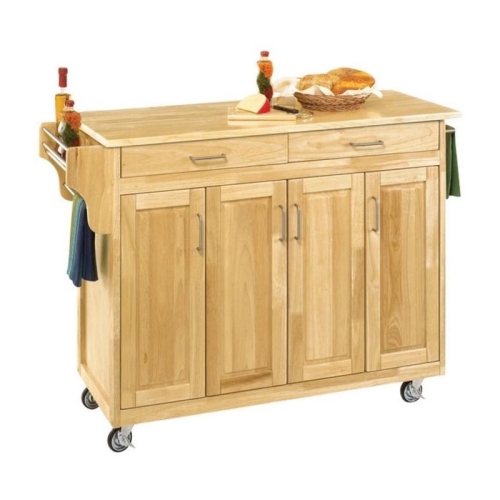 Homestyles Create-a-Cart Wood Rolling Kitchen Cart in Brown