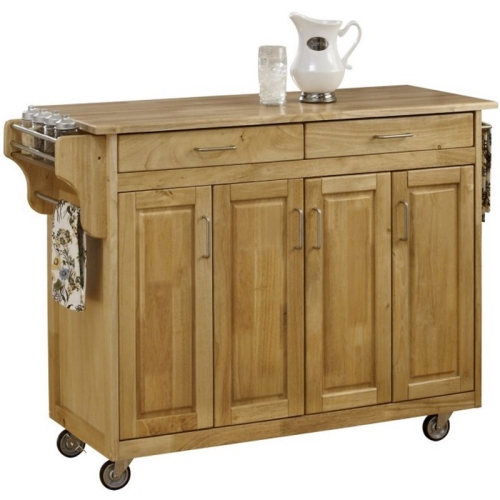 Homestyles Create-a-Cart Wood Rolling Kitchen Cart in Brown