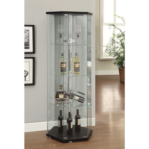 Coaster Hexagon Glass Curio Cabinet in Black Best Buy Canada