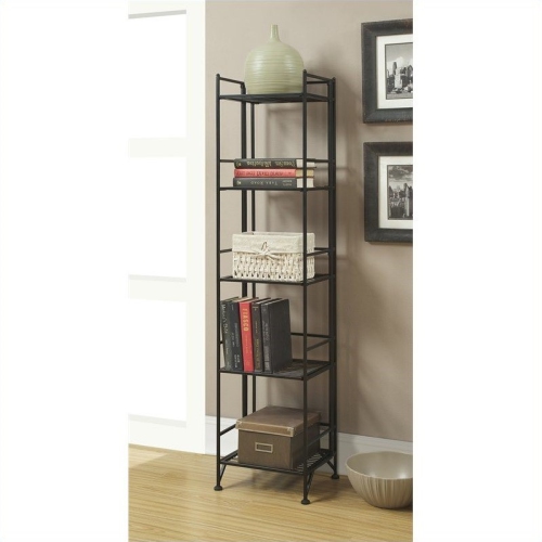CONVENIENCE CONCEPTS  Designs2Go 5-Tier Folding Metal Shelf In Metal Finish In Black