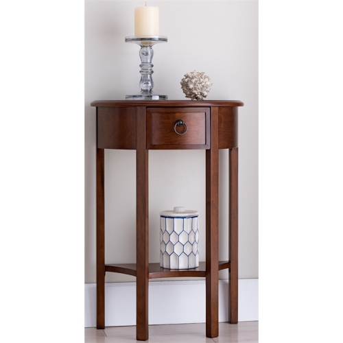 Leick Furniture Demilune Wood Hall Stand in Bronze