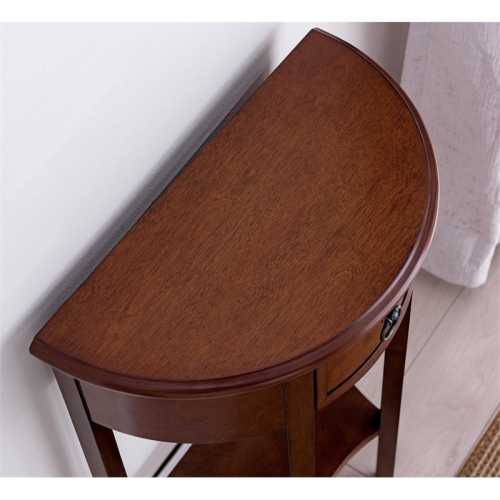 Leick Furniture Demilune Wood Hall Stand in Bronze