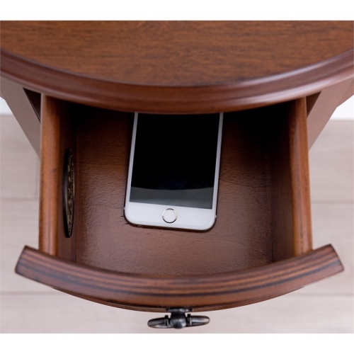 Leick Furniture Demilune Wood Hall Stand in Bronze