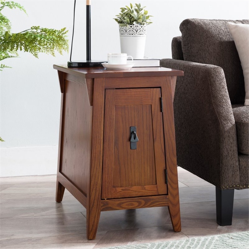 Leick Furniture Favorite Finds Mission Cabinet Wood End Table in Brown/Russet