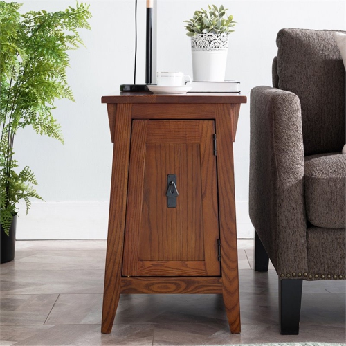 Leick Furniture Favorite Finds Mission Cabinet Wood End Table in Brown/Russet