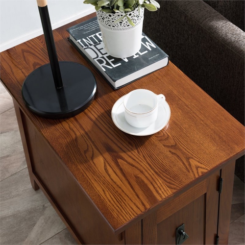 Leick Furniture Favorite Finds Mission Cabinet Wood End Table in Brown/Russet