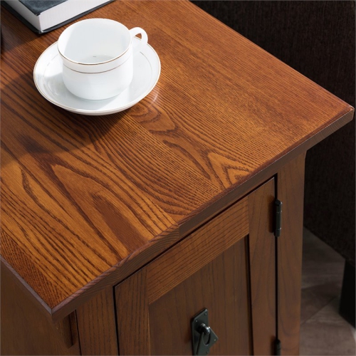 Leick Furniture Favorite Finds Mission Cabinet Wood End Table in Brown/Russet