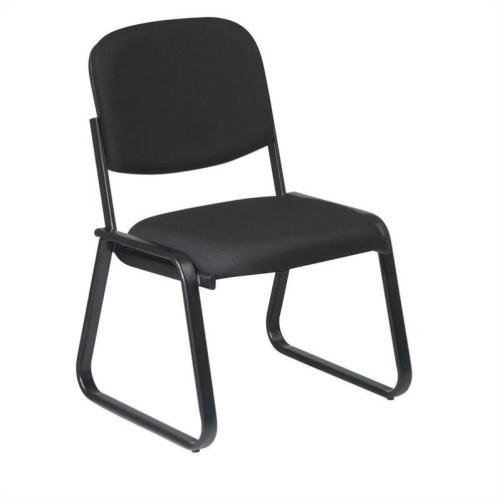 Deluxe Sled Base Armless Chair with Designer Plastic Shell in Black