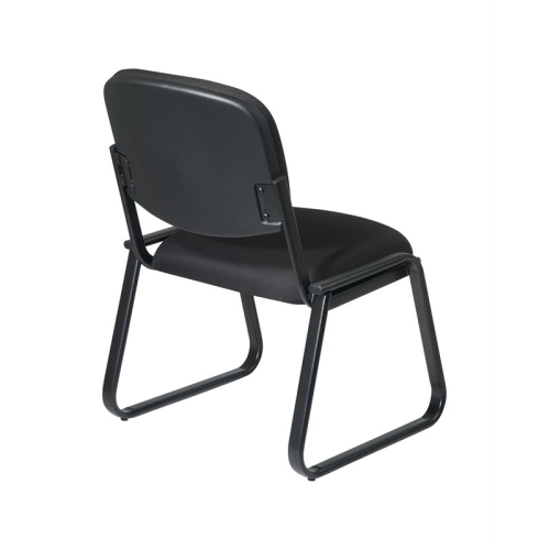 Deluxe Sled Base Armless Chair with Designer Plastic Shell in Black