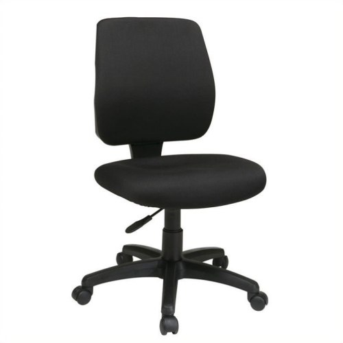 Task Office Chair with Ratchet Back Height Adjustment in Coal Black Fabric