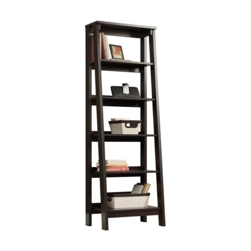 Sauder Trestle 5 Shelf Bookcase in Jamocha Wood