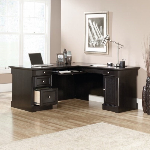 Sauder Palladia Contemporary Wood L-Shape Computer Desk in Oak