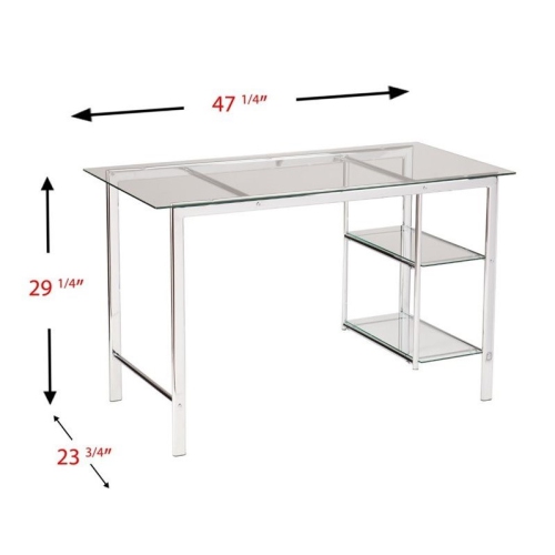 SEI Furniture Oslo Glass Desk in Chrome