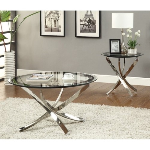 Coaster Metal And Glass Cocktail Table In Chrome Best Buy Canada