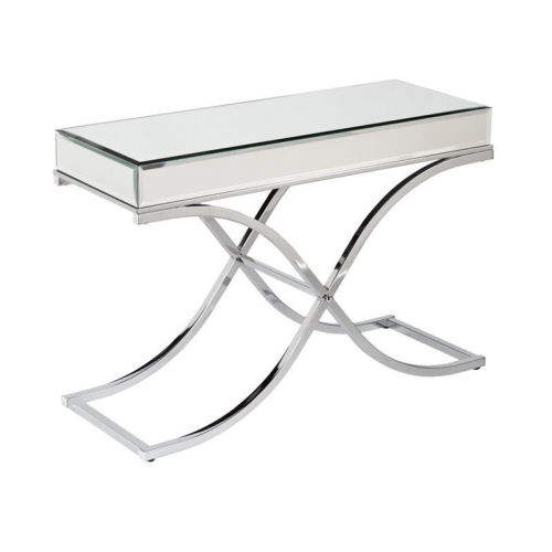 SEI Furniture Ava Mirrored Console Table in Chrome